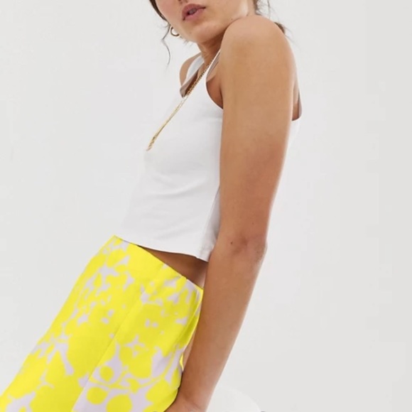 ASOS bias satin slip midi skirt in bright floral - Picture 4 of 9
